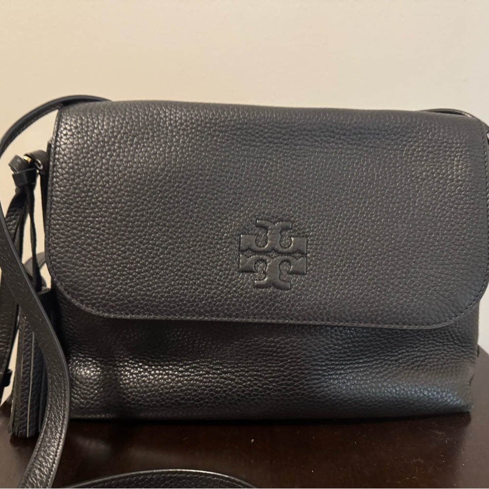 Tory Burch Pebbled Black Crossbody Bag